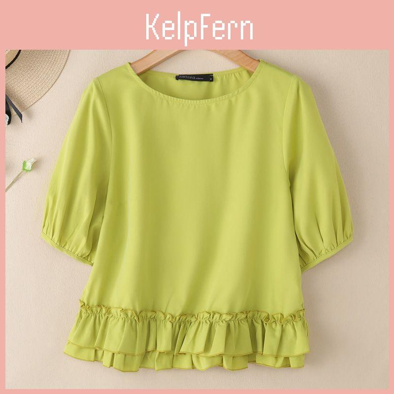 Zanzea Neck Round Casual Women Short Sleeve Blouse