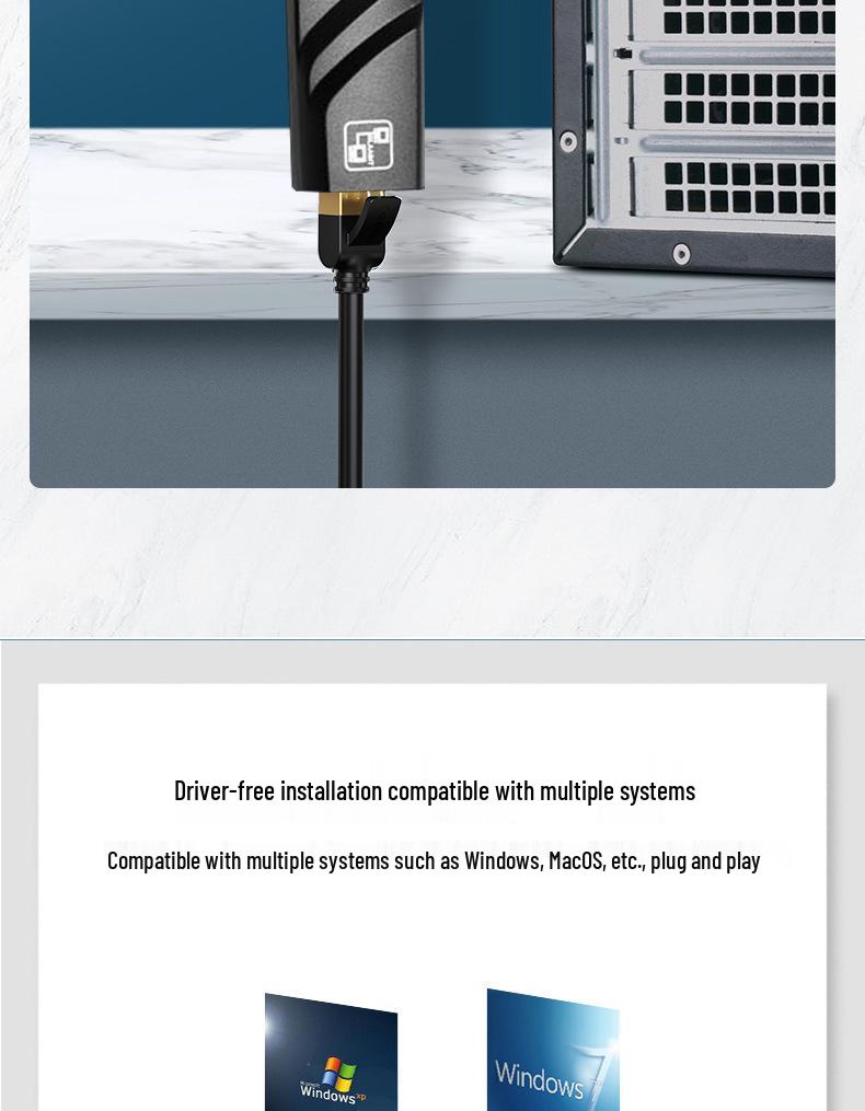 Адаптер USB 3.0 на RJ45 Ethernet - Гигабитная сетевая карта, не требует драйверов