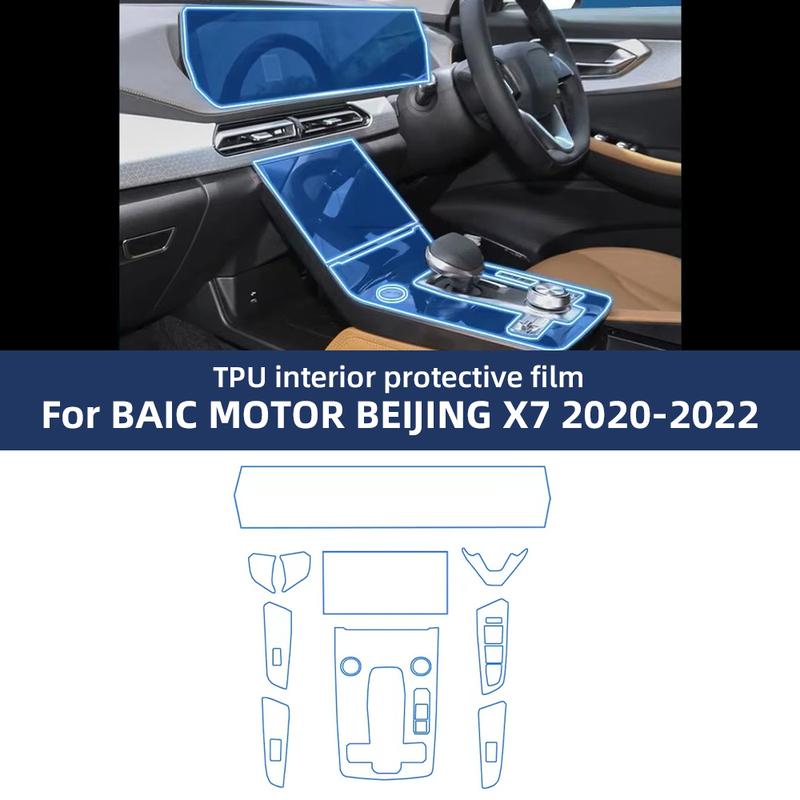 Car Interior TPU Protector Anti-scratch Film For Beijing X7 - Auto Protective Transparent Anti-tear Stickers Accessories