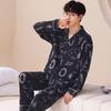 Cartoon cute pajamas couple outfit one man and one woman spring and autumn pure cotton long-sleeved thin teen men's loungewear