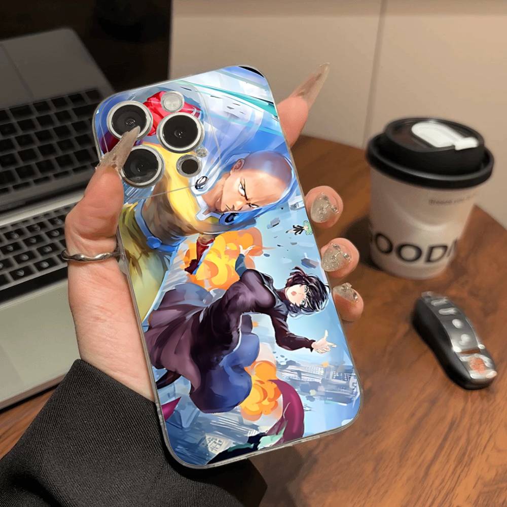 Аниме Японский Классический ONE P-PUNCH-MANS Чехол из ТПУ Силикона Для IPhone 11 12 13 14 15 16 17 Pro Max Ударопрочный Прозрачный Задний Чехол