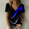 Женские модные футболки с абстрактным портретом и 3D-принтом, оверсайз, с коротким рукавом и V-образным вырезом, женский уличный стиль, футболки для девушек и женщин, топы