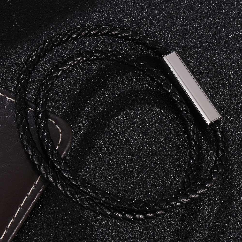 Модные черные кожаные браслеты мужские многослойные плетеные веревочные браслеты для мужчин женские браслеты ювелирные изделия