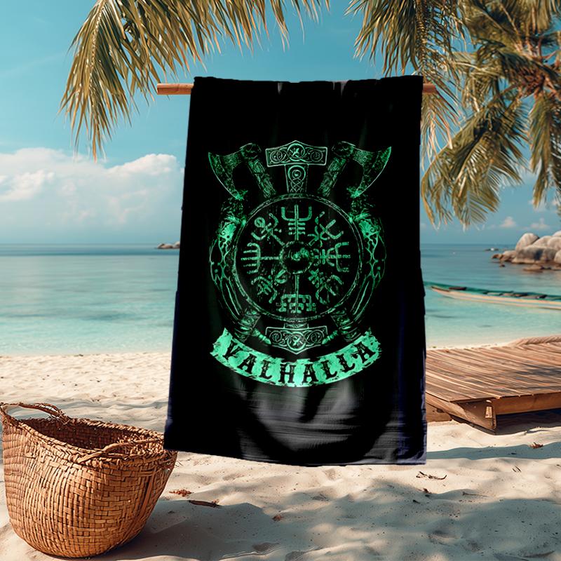 Viking Runes & Tree of Life Fashion Beach Towel: Ideal for Summer Adventures Soft, absorbent and quick drying suitable for swimming and bathing