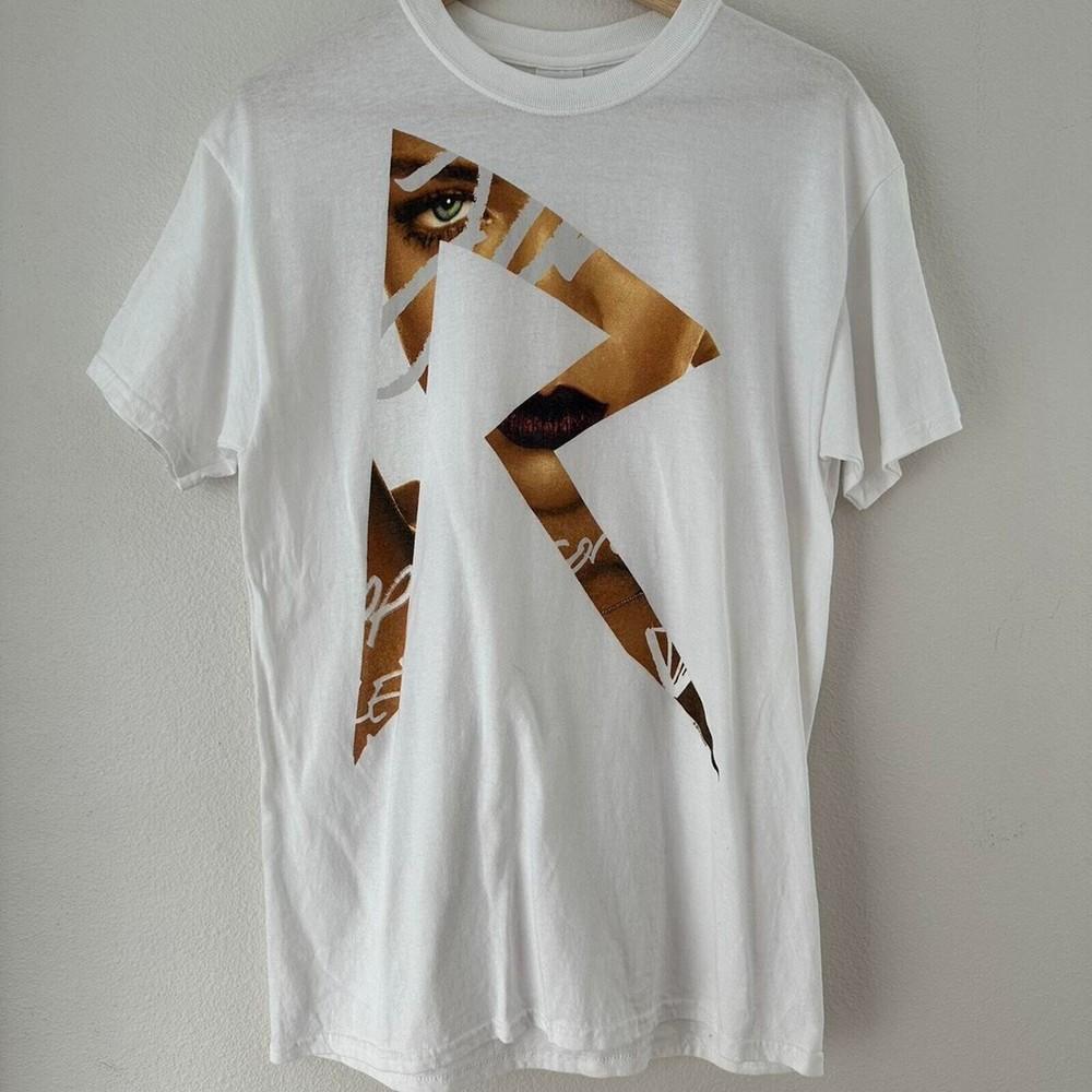 Винтажная футболка Rihanna Diamonds Tour 2012 Белый Хлопок Все размеры S-5XL 1HRA22 Унисекс Футболка