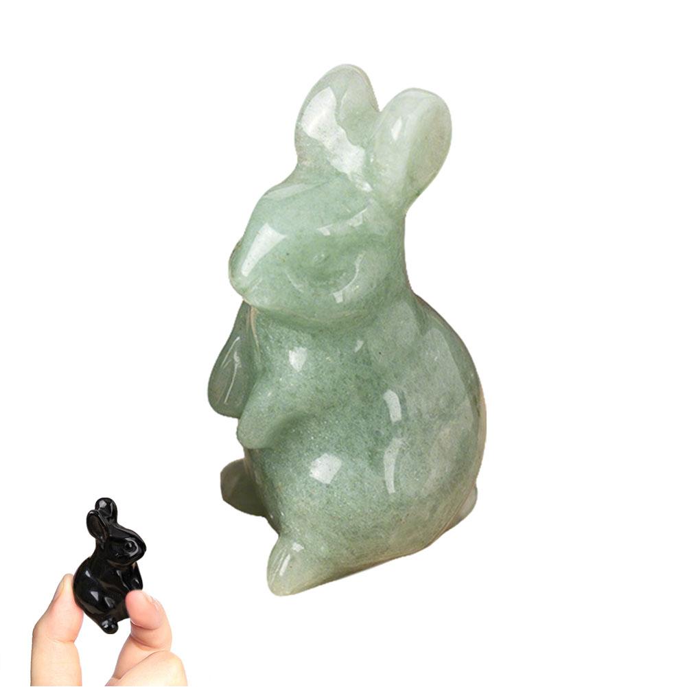 Фигурка кролика, вырезанная из натурального камня, исцеляющий кристалл, аметист, энергетический кварц, статуэтка животного, кролик, вырезанный по чакрам, фигурка животного кролика