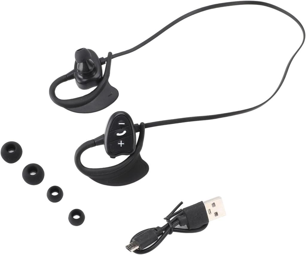 IPX8 waterproof sports earphones wireless Bluetooth earphones swimming MP3 headset Black