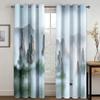 Mountain Plants Natural Scenery Printed High Shading Curtains Bedroom Decorative Curtains with Hook Accessories 2 Panels New