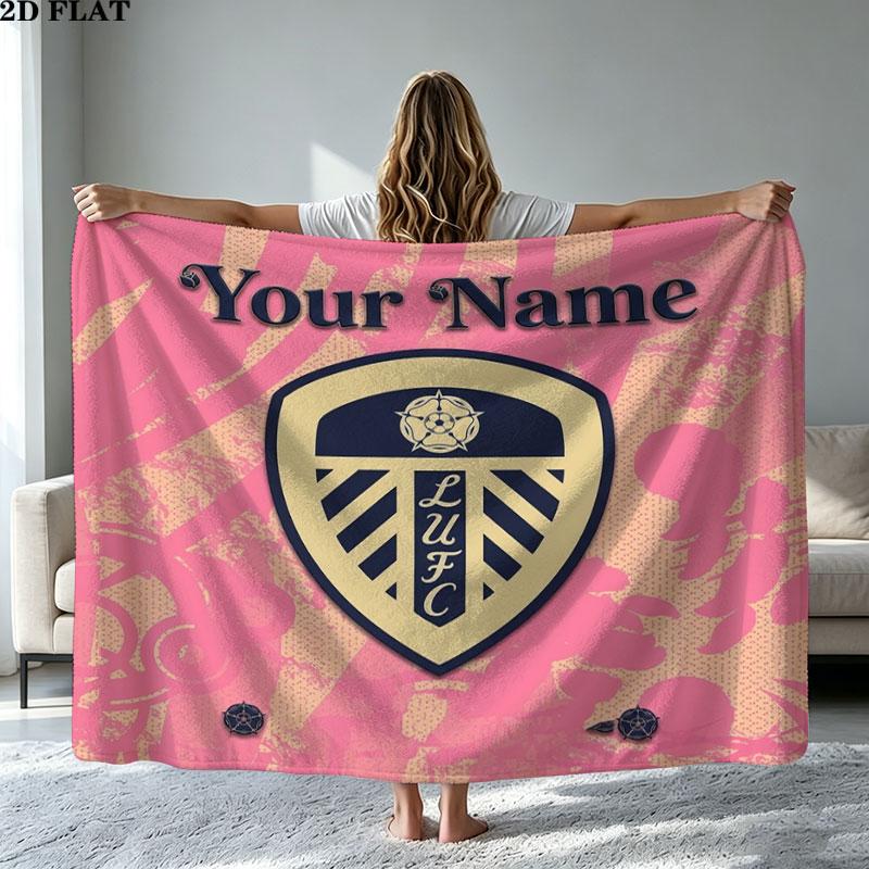 1PC Leeds United Custom Name Patterned Flannel Blanket Suitable For All Seasons for Home Decor Warmth and Comfort Gifts Holiday Present