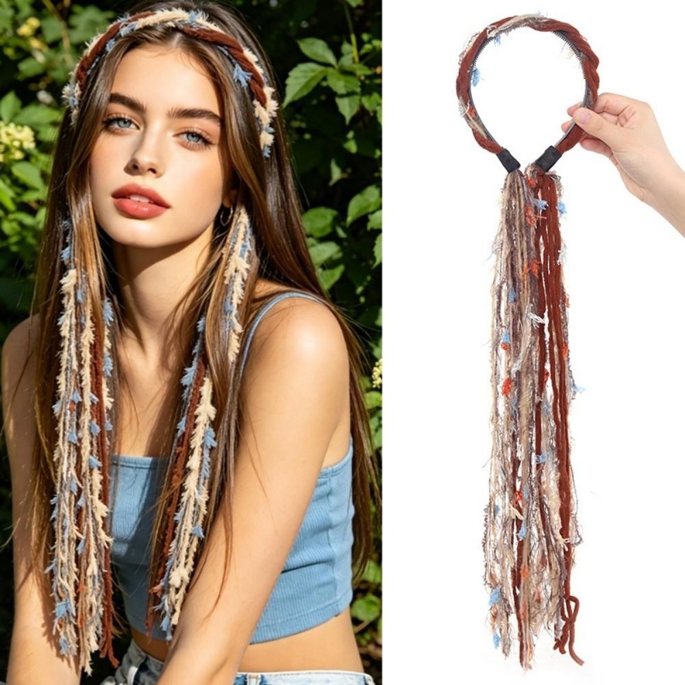 with Pendant Vintage Hair Hoop Elegant Headwear Boho Colored Rope Headband Daily Wear