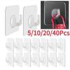 5/10/20/40PCS Wall Hooks Transparent Strong Self Adhesive Key Towel Door Wall Hanger Hanging Kitchen Bathroom Accessories Hooks