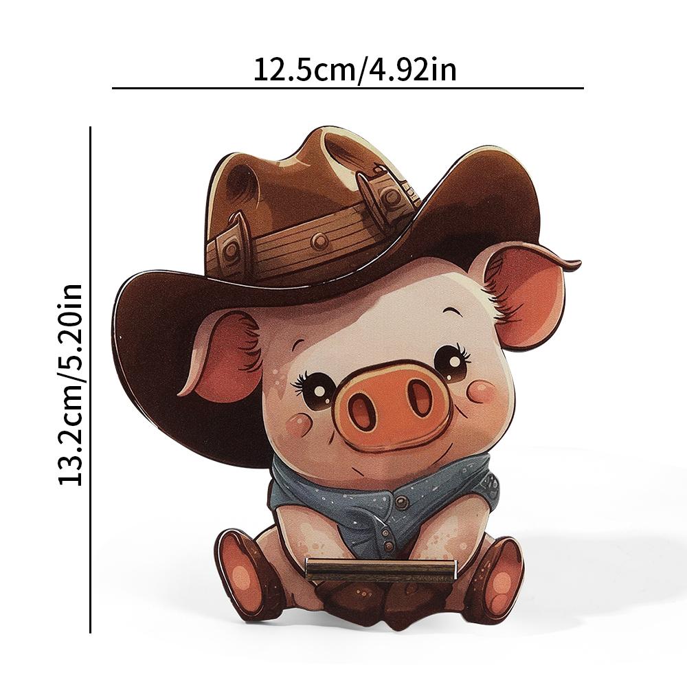 Cartoon Pig Glasses Frame Cute Animal Glasses Frame Sunglasses Display Stand Hand Carved Home Wooden Decoration 3D