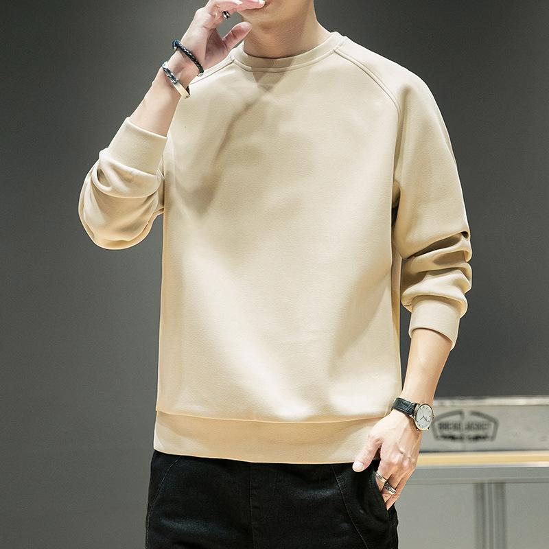 Свитер мужской осенний, новый, повседневный, футболка с длинным рукавом, свободный I, универсальный верхний базовый слой для мужчин