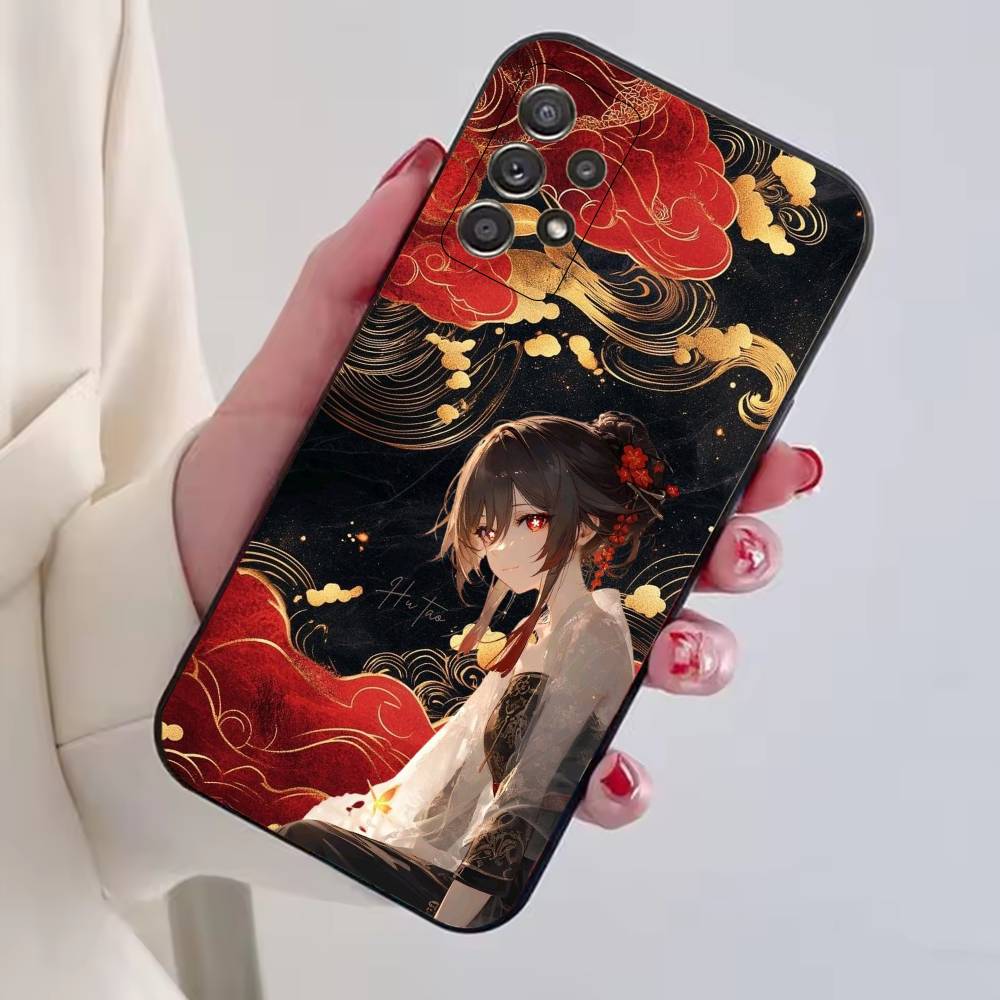 Чехол для телефона Genshin Impact H-Hu Tao для Samsung S25, S24, S21, S22, S23, S30, Ultra, S20, Plus, Fe, Мягкий силиконовый черный чехол