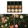 12Pcs Christmas Ball Ornament 6cm Multiple Colors Flocking Designs Decoration For Holiday Wreath Garland And Tree