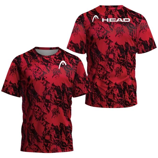 Модная теннисная тренировочная одежда с 3D-градиентным принтом футболка для мужчин, спортивная одежда для бадминтона на открытом воздухе, летние свободные топы с коротким рукавом