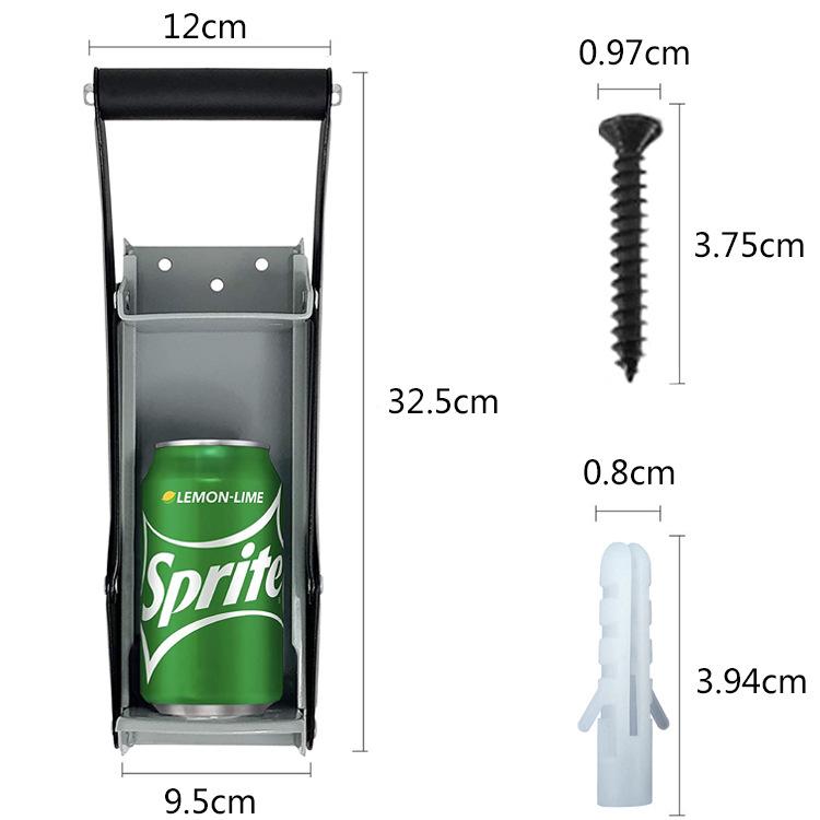 Дробилка для банок и открывалка для бутылок на 16 унций, прочная стальная резиновая ручка, кухонный инструмент для переработки банок из-под пива, бутылок