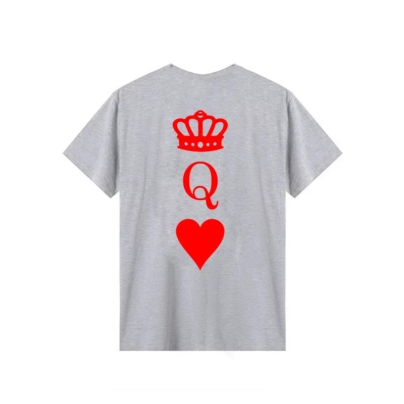 King and Queen Shirts for CouplesT Shirt Wife Hubby Tshirt Tops Summer Fashion Woman T-shirt Casual O-Neck Tops Lovers Tee Shirt