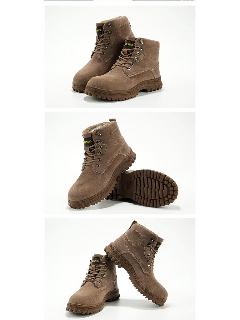 Унисекс Зимняя Рабочая Обувь: Чистая шерсть, на бархатной подкладке, противоударные, устойчивые к проколам, термостойкие для строительства