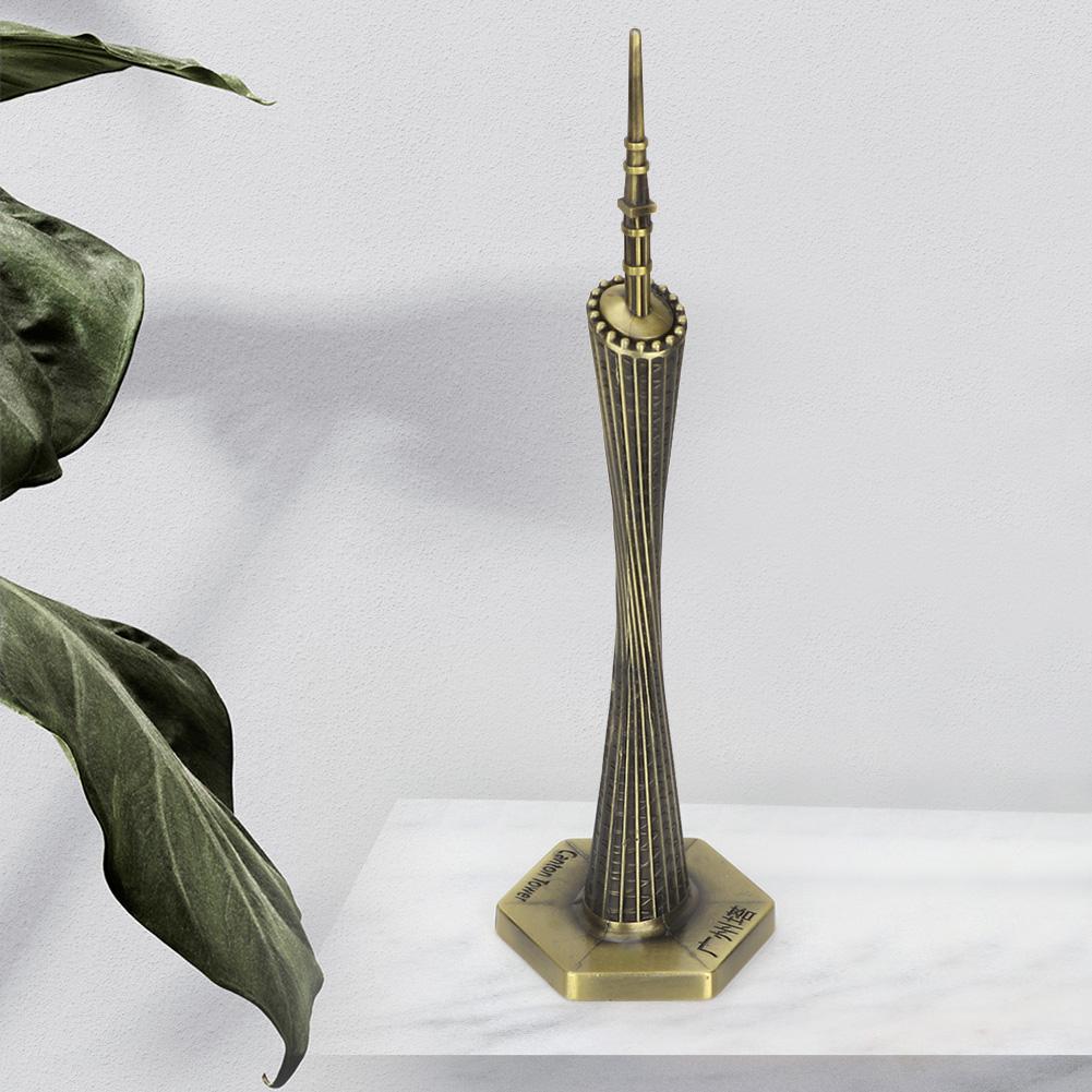 Popular Canton Tower Model Delicate  Work Small Waist  Vintage Office Decoration( Bronze)