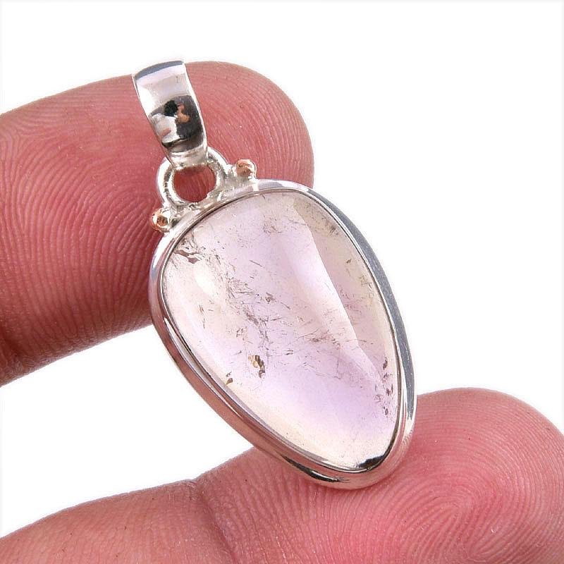 Natural Ametrine Gemstone Handmade 925 Solid Sterling Silver Pendant 1.50" F1z70