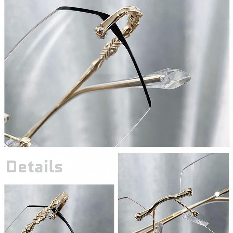 Очки для близорукости Женские Мужские Винтажные Безободковые Очки для глаз с защитой от синего света Женские Модные Ультралегкие Оптические Очки для дальнозоркости 0~-500