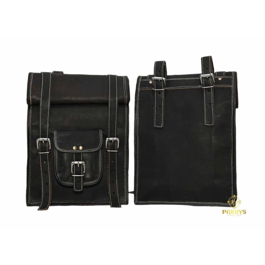 Классическая седельная сумка, набор из 2 шт., мотоциклетная сумка Postman, сумка для велосипеда черного цвета.