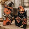 Rustic Witch Cat Decor Double Side Desktop Decoration Wooden Halloween Figurine  Indoor Decor