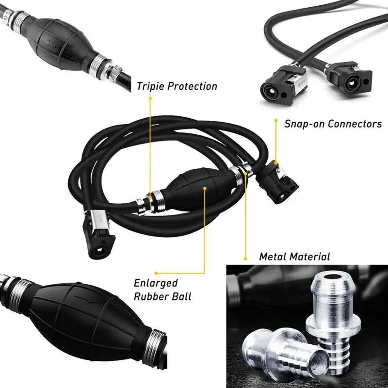 For Yamaha Outboard 2.1m 3m Fuel Line Assembly 1/4 Inch 6mm Gas Hose Connector Primer Bulb Motor Boat Pipe Marine Engine Part