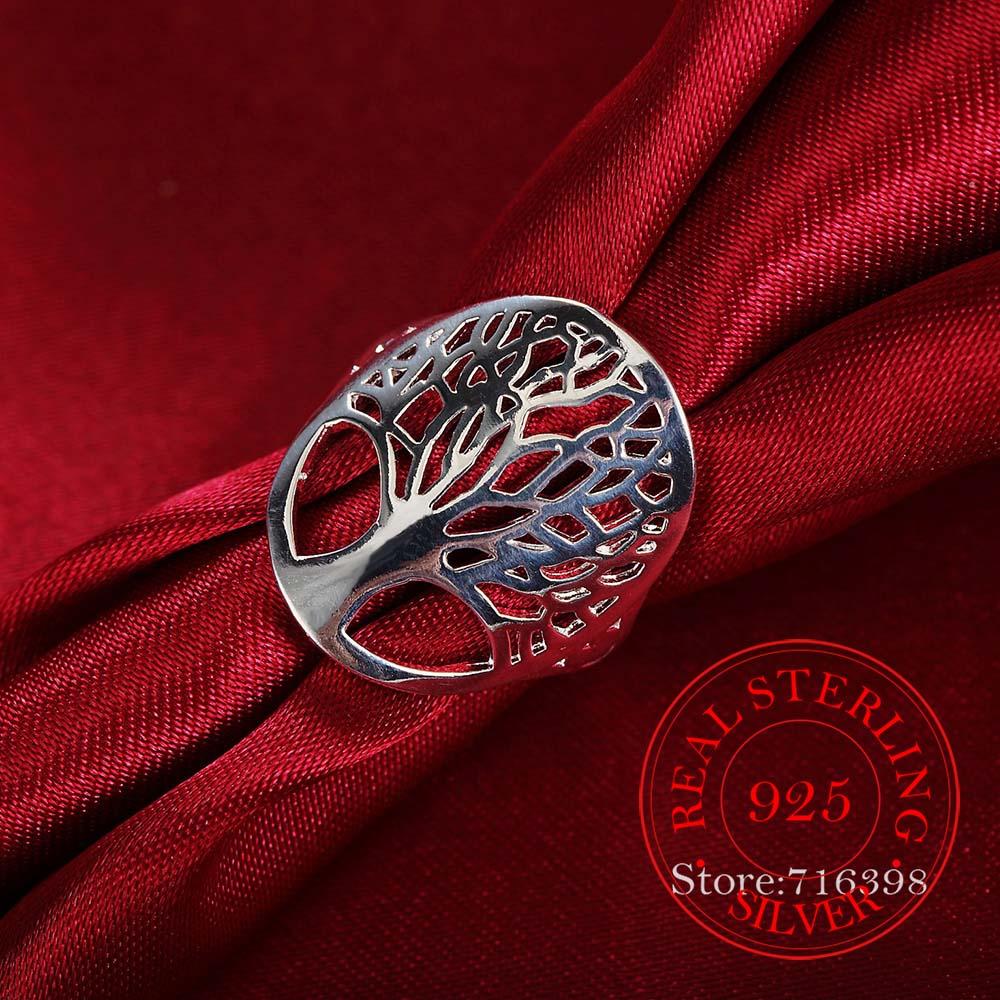 100% Серебряное кольцо 925 пробы Дерево Жизни Кольца для женщин Классические аксессуары Anillos Изящные ювелирные изделия Подарки на День матери Новой маме