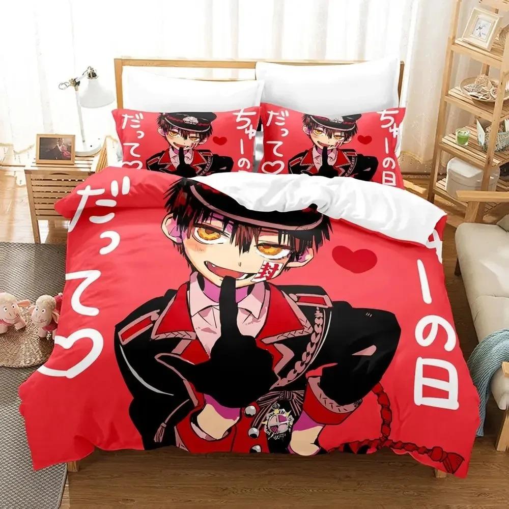 Comforter Fashion 3D Printing Anime Toilet-Bound Hanako-Kun Bedding Set S Comforter Bedding Double Size Adults Kids Gift