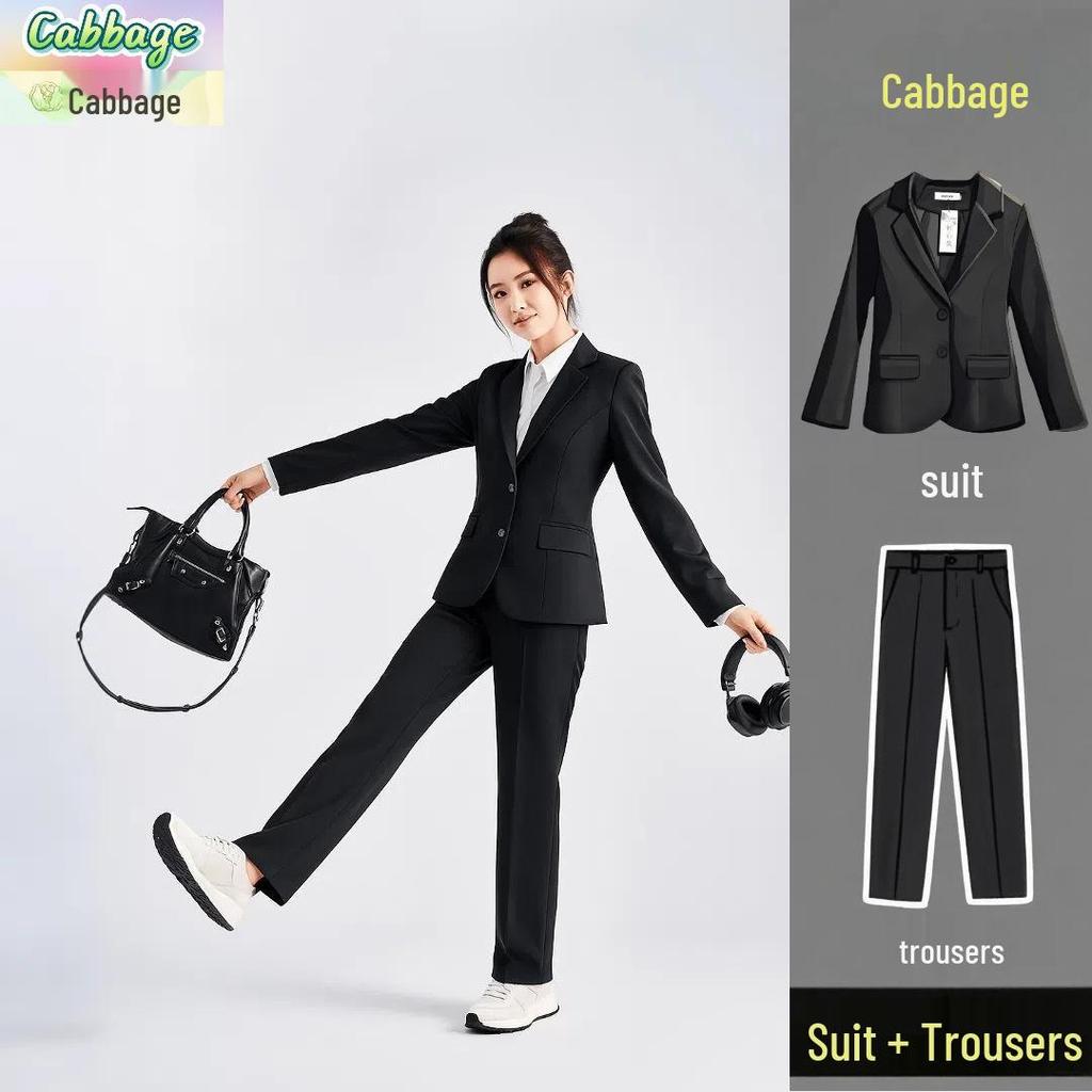 Spring Autumn Slim Fit Professional Suit Set for College Interviews and Formal Wear