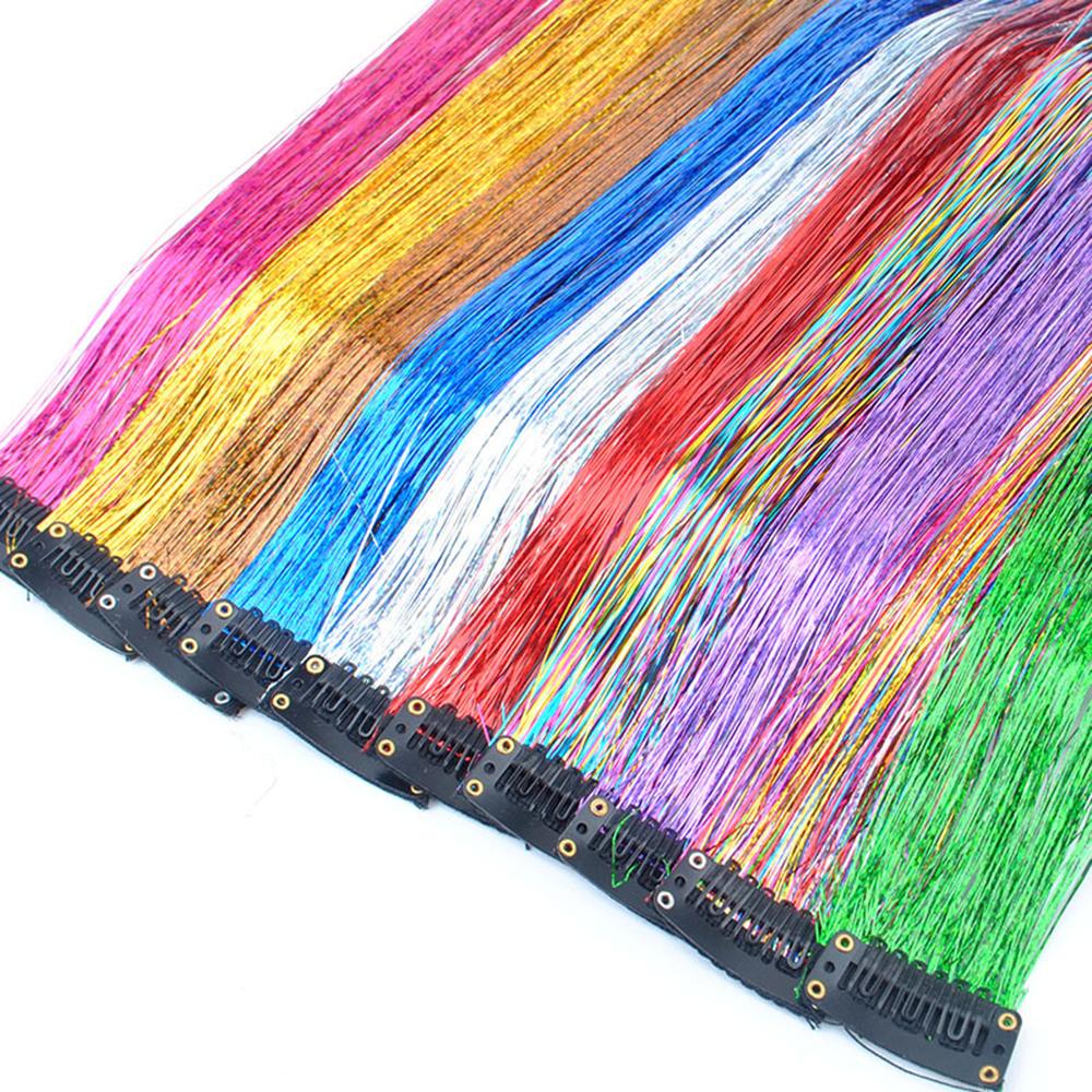 Hair Tinsel Shiny Wire Hair Extension Hair Styling Accessory Seamless Hair Extension Wig Piece
