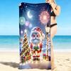 1Pc Christmas Night Celebration Beach Towel, Quick Dry, Multi-Use for Beach Pool Gym Yoga Home Travel, Christmas, Halloween, Xmas Gift S224