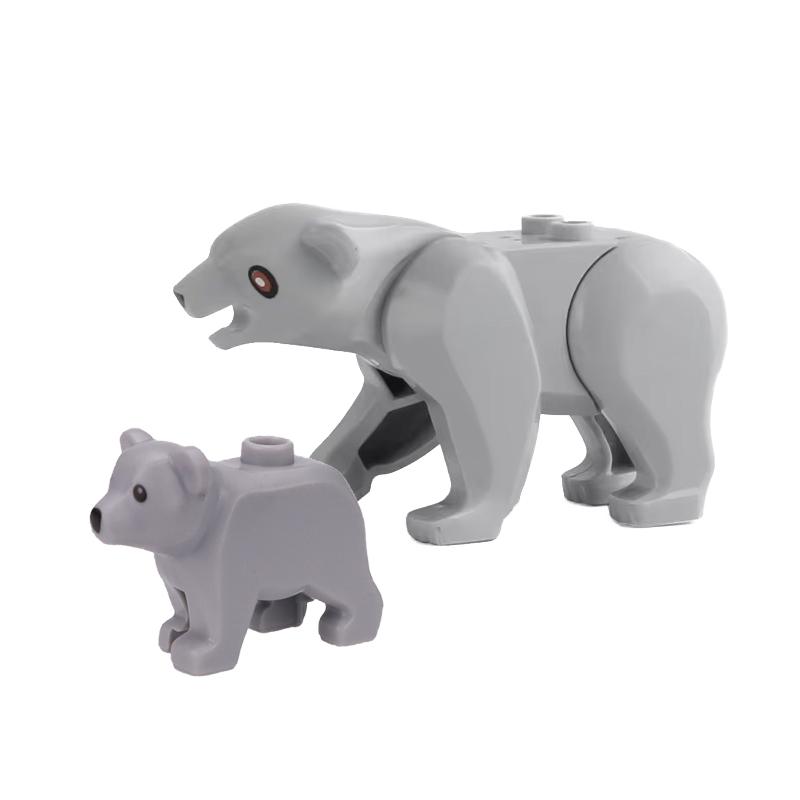 MOC Ферма Зоопарк Животные Строительные блоки Крокодил Акула Дельфин Шимпанзе Корова Леопард Развивающая игра Аксессуары Кирпичики Детские игрушки