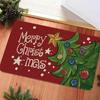 Water Absorbent Welcome Rug Christmas Door Mat, Festive Entrance Rug, 35" x 24" Non-Slip Washable Bathroom for Kitchen Holiday Home Decor Living Room
