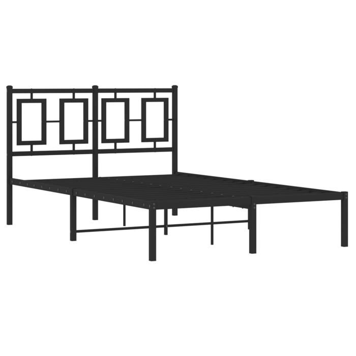 VidaXL Metal Bed Frames with Headboard, Double Bed with Slat Base, Adult Bed with Footboard, Bedroom Furniture, 374238