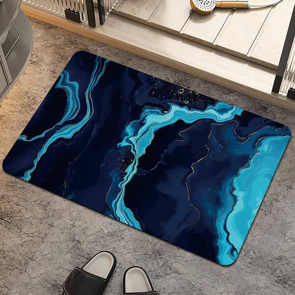 Rendering Flower Toilet Decorative Floor Mat Absorbent Bathroom Floor Mat Diatom Mud Floor Mat Absorbent Floor Mat Toilet