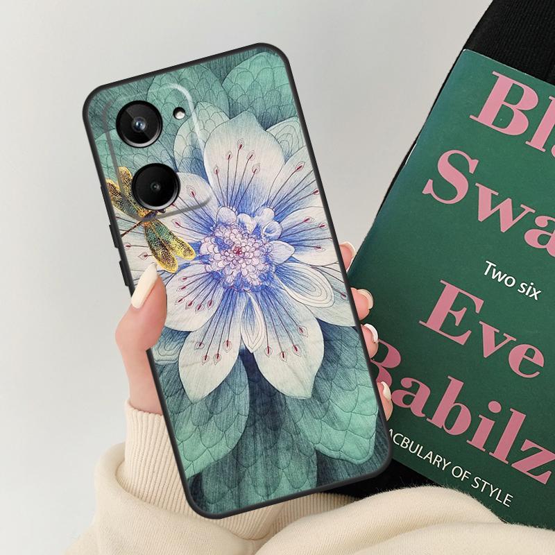 Животное Стрекоза Арт Для Realme 12 9 10 11 Pro Plus GT5 C67 C55 C53 C51 C35 C33 C30 C25s C21Y C11 GT Neo 5 Чехол