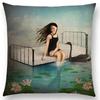 Women Lovely Girl Shakespeare Fantasy Double-Sided Printed Pillow Cover Short Plush Suitable Living Sofas Throw Cushion Cover