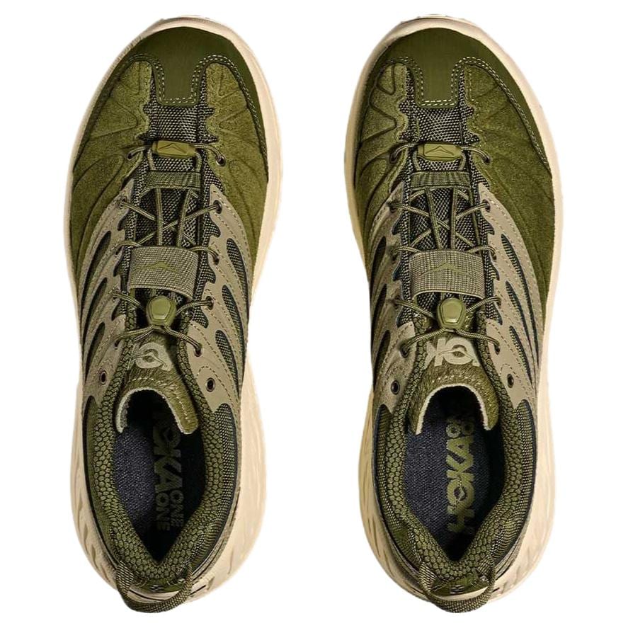 HOKA One One Stinson Evo OG Нескользящие Устойчивые к истиранию Низкие Повседневные Кроссовки для трейлраннинга Унисекс Зеленый 1166450-MRNW