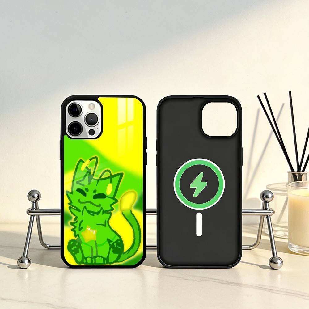 Green alien cat cute Phone Case For iPhone17,16,15,14,13,12,11 Plus,Pro Max Magnetic For Magsafe Wireless Charging