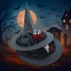 Black Halloween Witch Hats Flower Witch Hat Cool Skull Wizard Cap Children