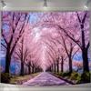 Seasonal Cherry Blossoms In Full Stylish Fabric Wall Change the Atmosphere 100cm W X 75cm GT3818SA U-SITU Tapestry, Tree-Lined Road, Nature, Scenery,