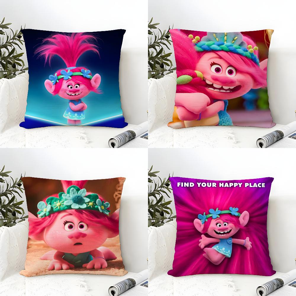 Cute Trolls Pillow Case Linen Cushion Covers For Decorative Sofa Home Pillows Case Car Chair Pillows Cases