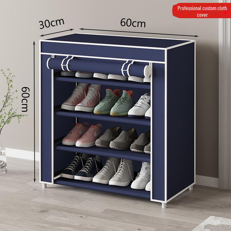 Простой шкаф с тканевым чехлом, полкой для обуви, тумбой для обуви и чехлом для сушилки