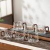 Wooden Handle Glass Tea Cups High Temperature Resistant Water Cups Stylish Milk Juice Cups  Office