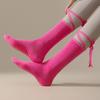 Lace-up Yoga Socks Candy Color Mid-calf Socks New Dance Socks  Women