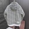 Мужская модная куртка-ветровка с капюшоном на молнии в стиле хай-стрит с принтом аппликаций, осенние повседневные пальто с длинным рукавом