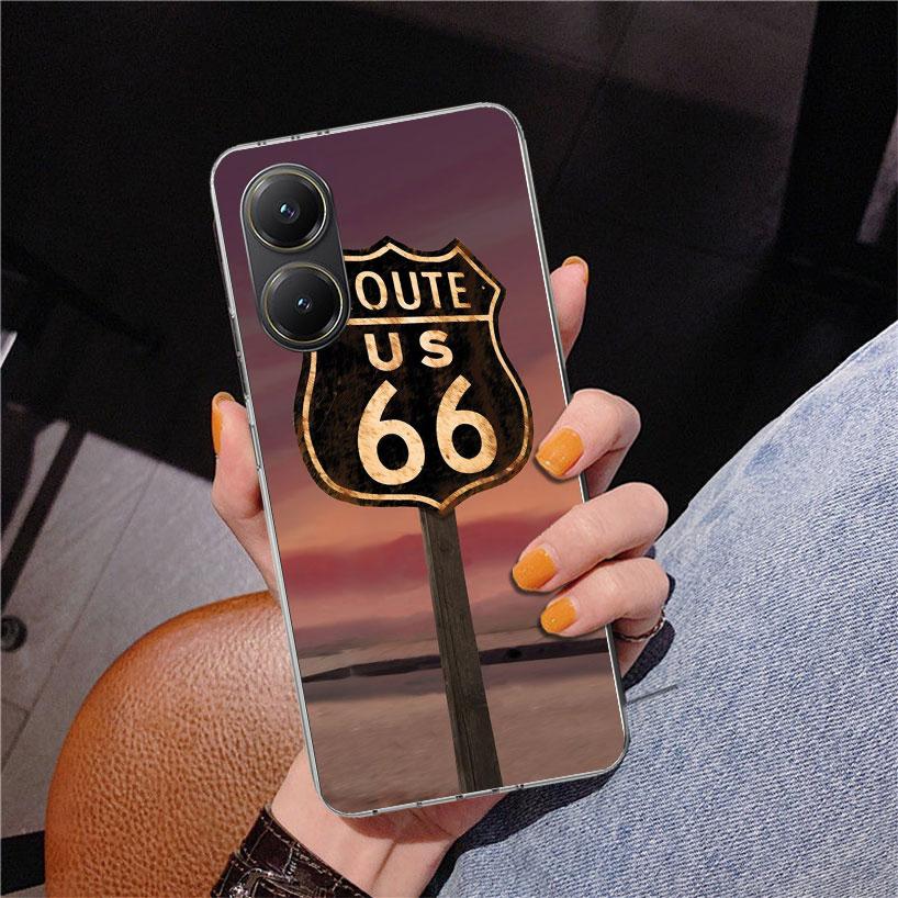 America Route 66 Phone Case For Xiaomi Poco X7 X6 X5 Pro F7 Ultra Redmi 15C 15 13C 13 12C 12 10 10A 10C 9 9A 9C 9T Cover Poco X7